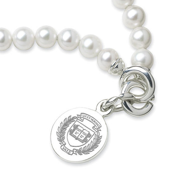 Yale Pearl Bracelet with Sterling Silver Charm Shot #2