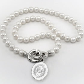 Yale Pearl Necklace with Sterling Silver Charm Shot #1