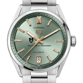 Yale SOM Women's TAG Heuer Steel Carrera Automatic with Green Dial Shot #1