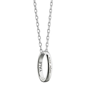 Yale University Monica Rich Kosann &quot;Carpe Diem&quot; Poesy Ring Necklace in Silver Shot #1