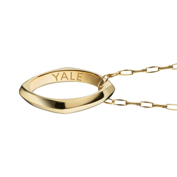 Yale University Monica Rich Kosann Poesy Ring Necklace in Gold Shot #3