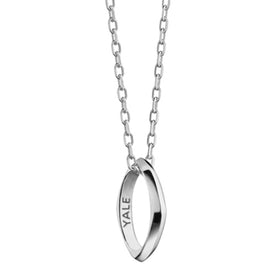Yale University Monica Rich Kosann Poesy Ring Necklace in Silver Shot #1