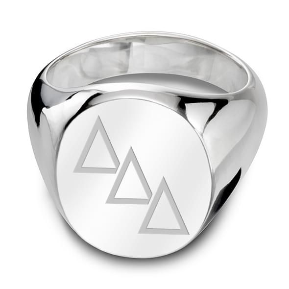 Delta Delta Delta Sterling Silver Oval Signet Ring - shot #9