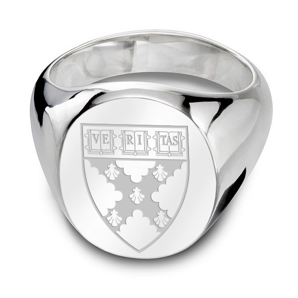 Harvard Business School Sterling Silver Oval Signet Ring - shot #9