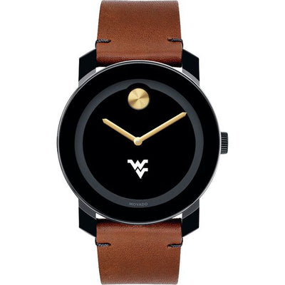 West Virginia University Men's Movado BOLD with Brown Leather Strap - shot #2