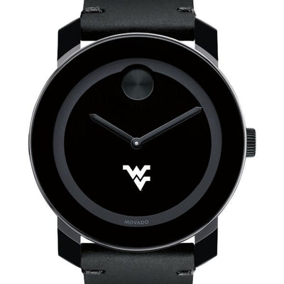 West Virginia University Men's Movado BOLD with Leather Strap