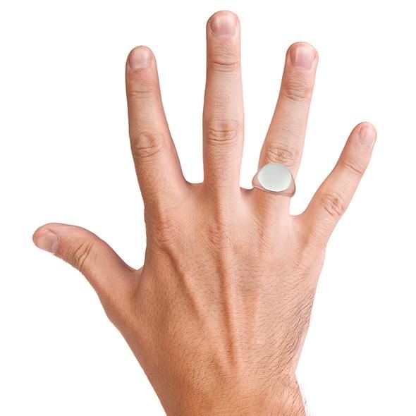 Cornell Sterling Silver Round Signet Ring - shot #14
