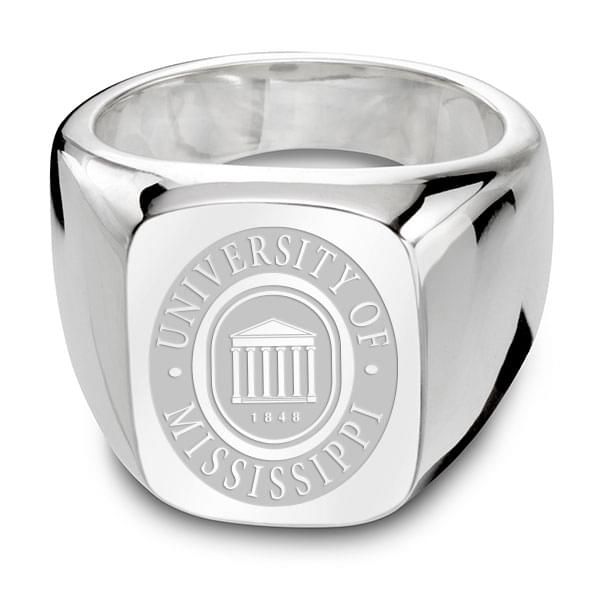 Ole Miss Sterling Silver Rectangular Cushion Ring - shot #9