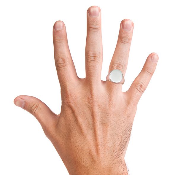 Yale Sterling Silver Oval Signet Ring - shot #13